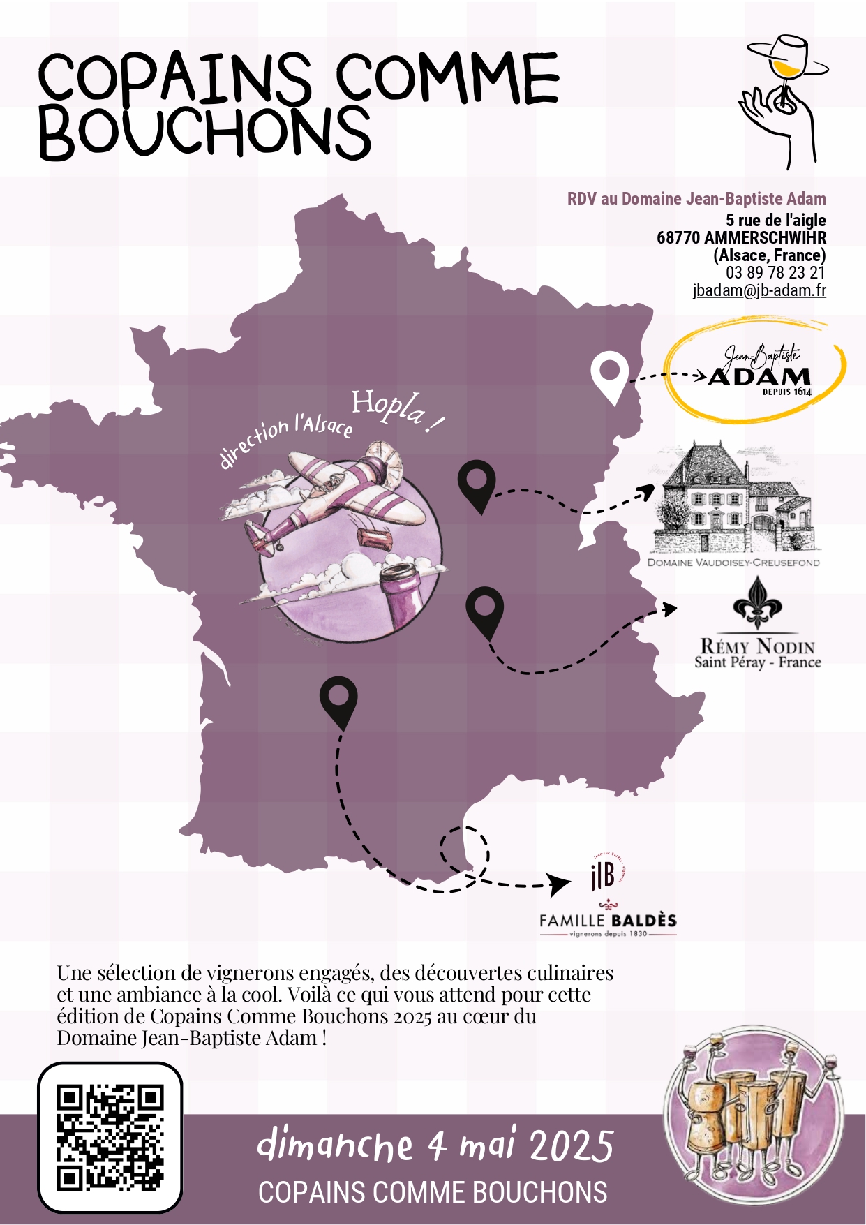 Carte de France Copains comme bouchons
