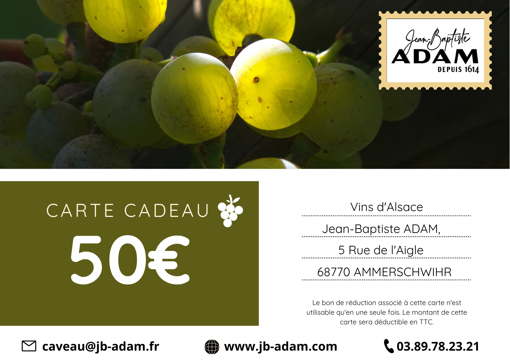 carte cadeau 50€