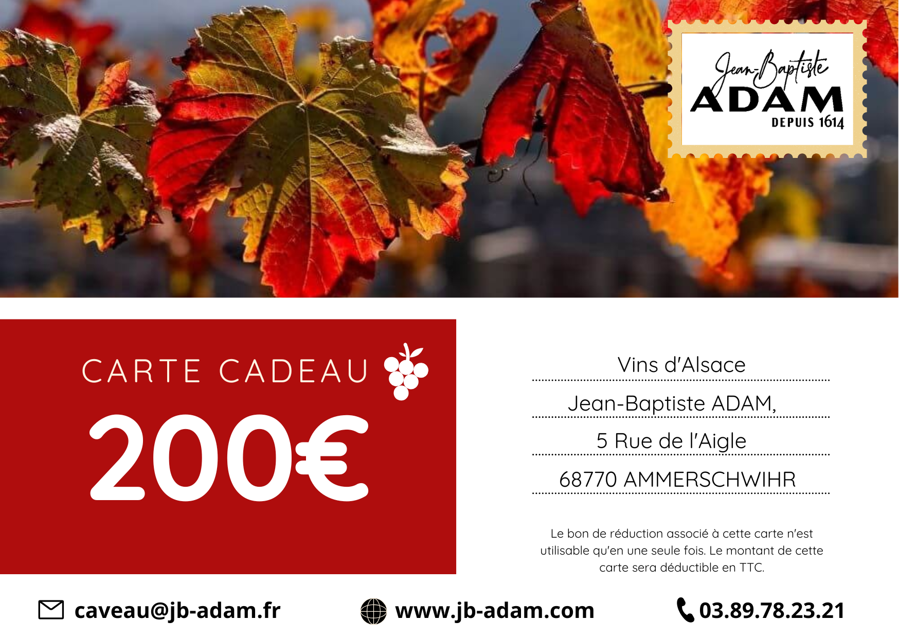 carte cadeau 200€