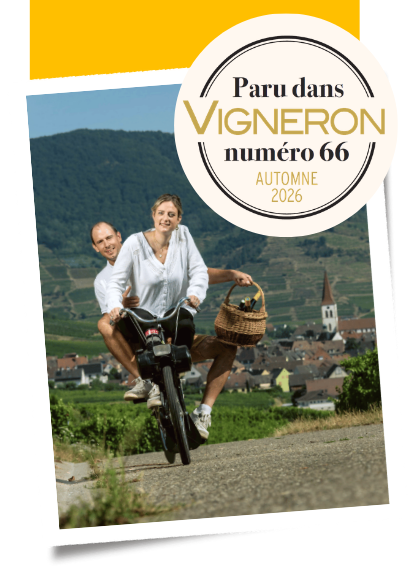 Laure Adam et Jean-Baptiste Adam dans le reportage du magazine Vigneron n° 66, automne 2026